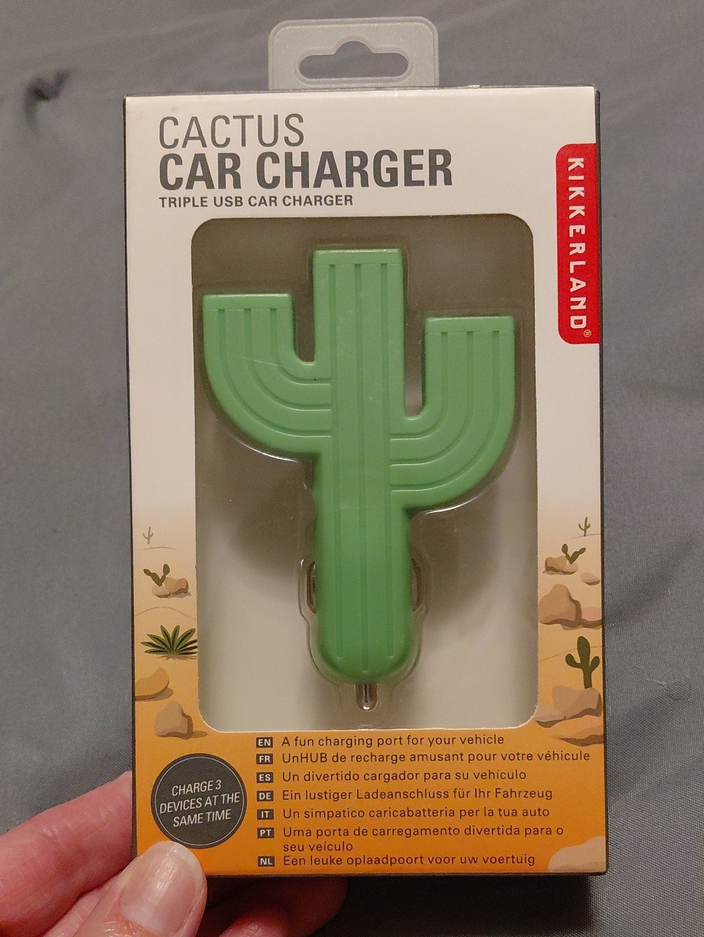 Kikkerland Cactus Triple USB Car Charger